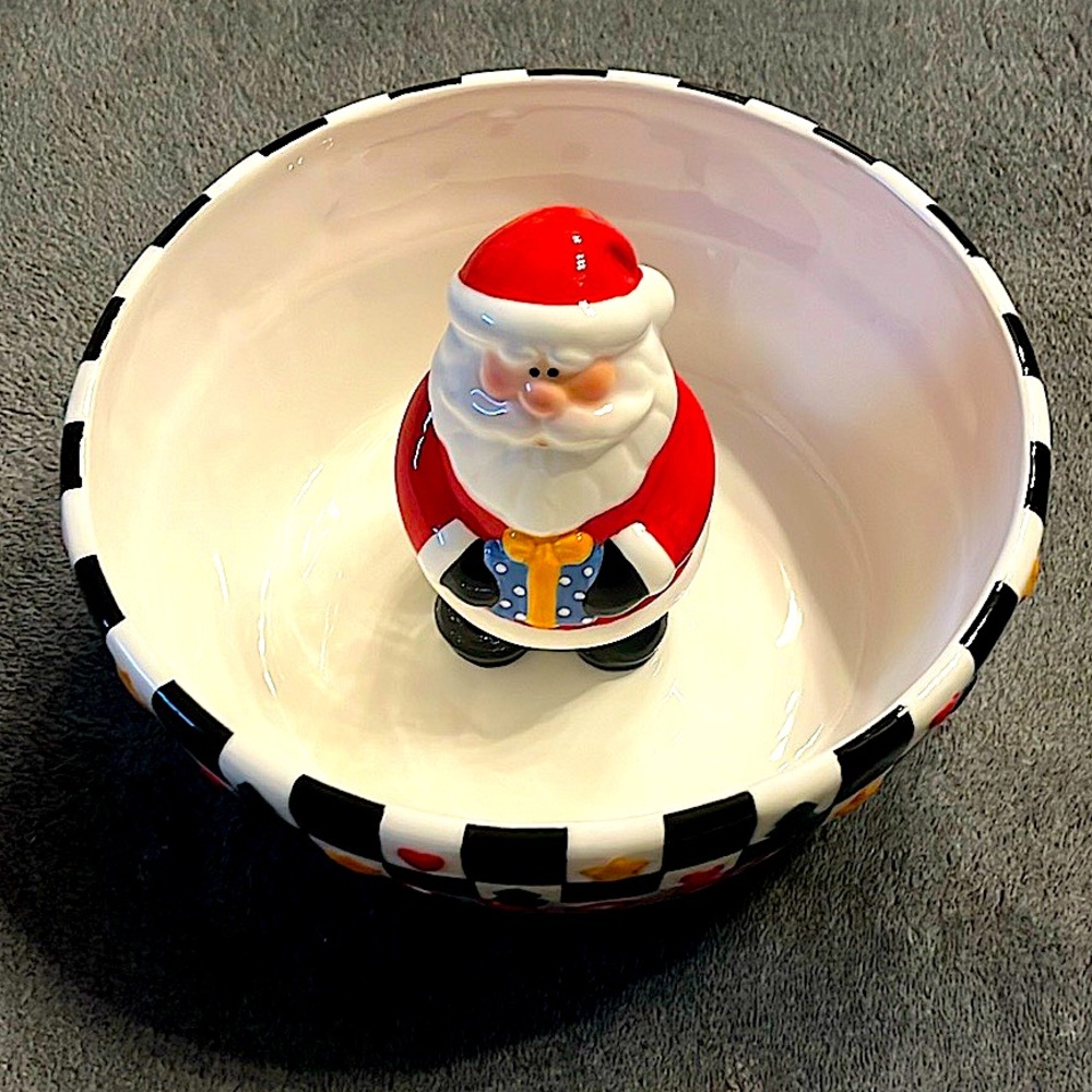 Vintage Santa Claus Ceramic Bowl